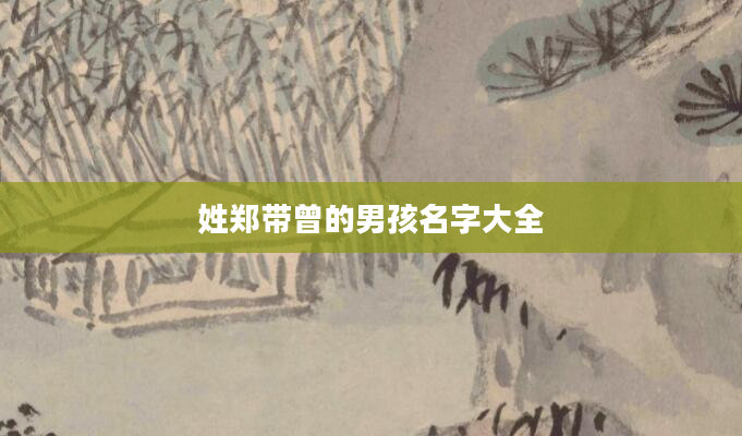 姓郑带曾的男孩名字大全