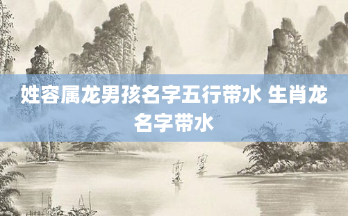姓容属龙男孩名字五行带水 生肖龙名字带水