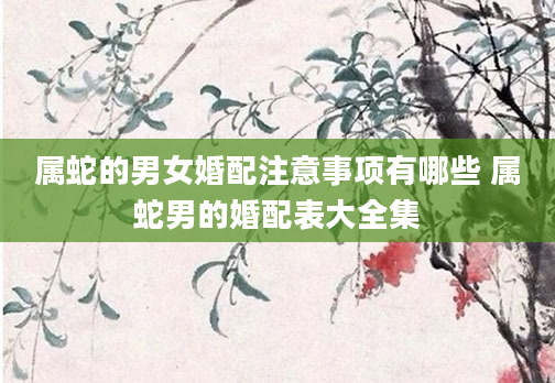 属蛇的男女婚配注意事项有哪些 属蛇男的婚配表大全集