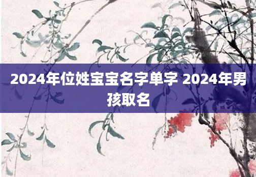 2024年位姓宝宝名字单字 2024年男孩取名