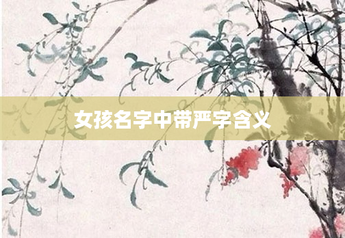女孩名字中带严字含义