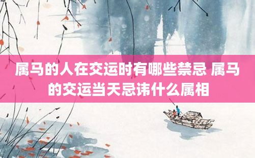 属马的人在交运时有哪些禁忌 属马的交运当天忌讳什么属相