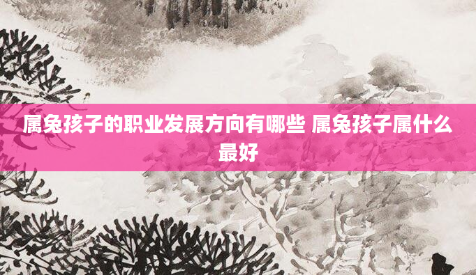 属兔孩子的职业发展方向有哪些 属兔孩子属什么最好