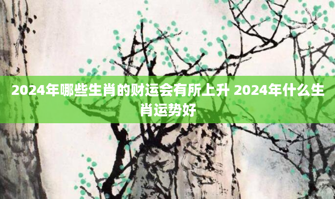 2024年哪些生肖的财运会有所上升 2024年什么生肖运势好