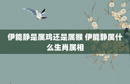 伊能静是属鸡还是属猴 伊能静属什么生肖属相