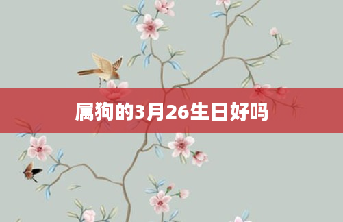 属狗的3月26生日好吗