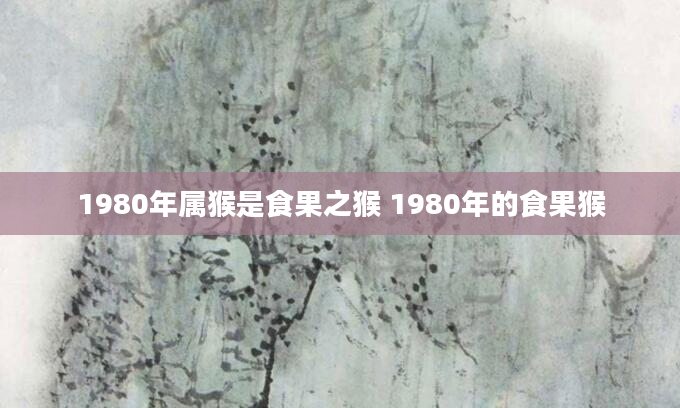 1980年属猴是食果之猴 1980年的食果猴