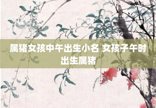 属猪女孩中午出生小名 女孩子午时出生属猪