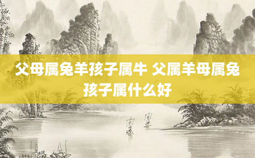 父母属兔羊孩子属牛 父属羊母属兔孩子属什么好