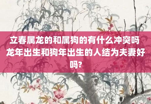 立春属龙的和属狗的有什么冲突吗 龙年出生和狗年出生的人结为夫妻好吗?