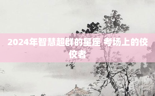 2024年智慧超群的星座 考场上的佼佼者