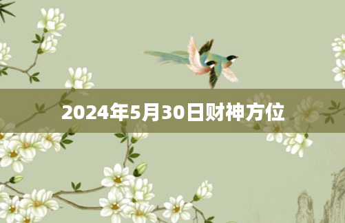 2024年5月30日财神方位