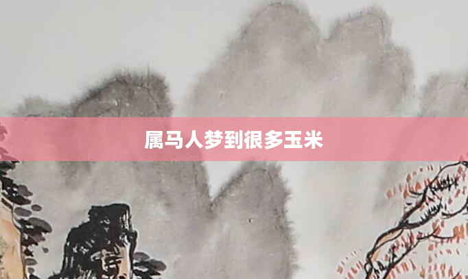 属马人梦到很多玉米
