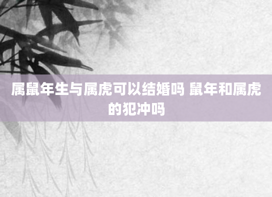 属鼠年生与属虎可以结婚吗 鼠年和属虎的犯冲吗
