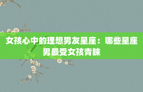 女孩心中的理想男友星座：哪些星座男最受女孩青睐