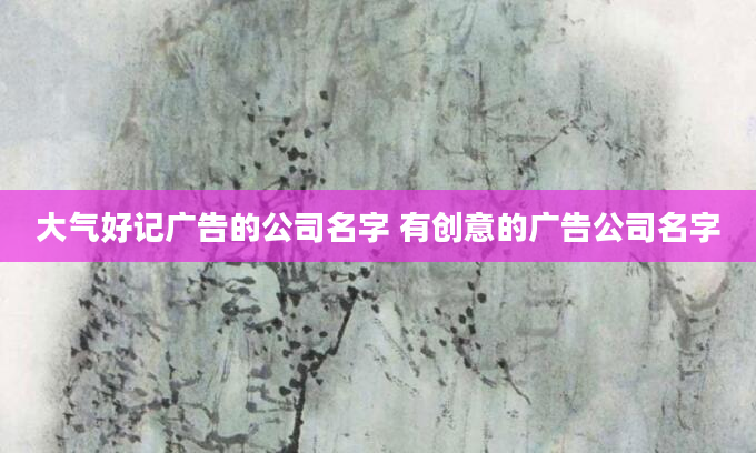 大气好记广告的公司名字 有创意的广告公司名字