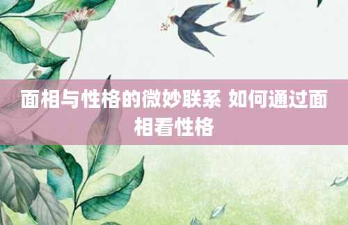 面相与性格的微妙联系 如何通过面相看性格