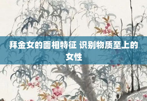拜金女的面相特征 识别物质至上的女性
