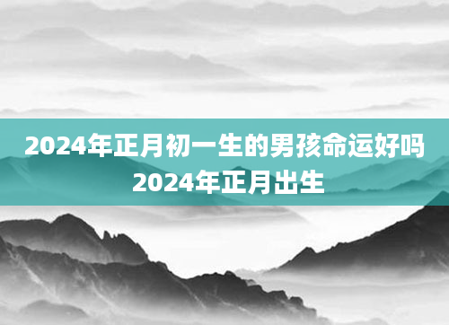 2024年正月初一生的男孩命运好吗 2024年正月出生