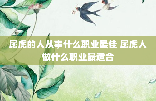 属虎的人从事什么职业最佳 属虎人做什么职业最适合