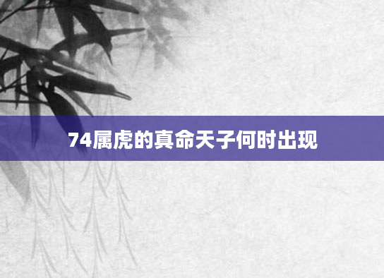 74属虎的真命天子何时出现