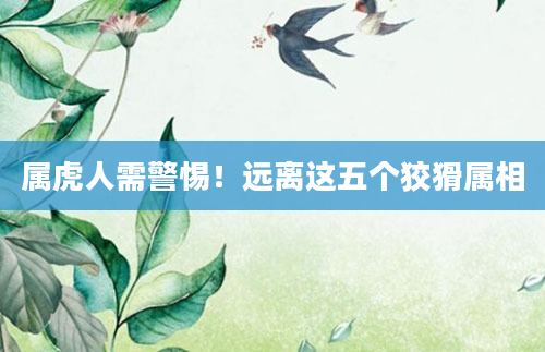 属虎人需警惕！远离这五个狡猾属相
