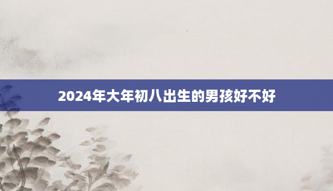 2024年大年初八出生的男孩好不好