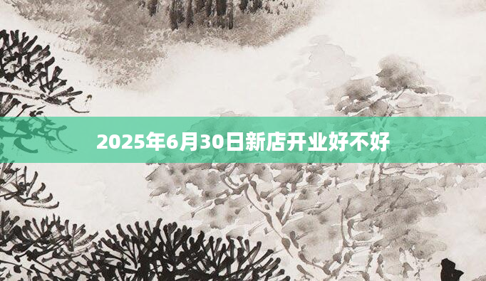 2025年6月30日新店开业好不好