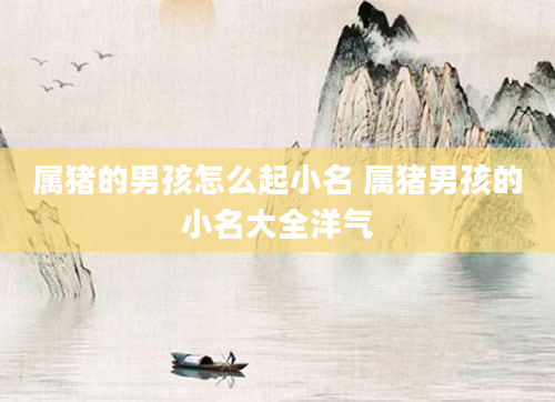 属猪的男孩怎么起小名 属猪男孩的小名大全洋气