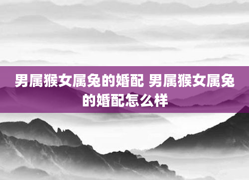男属猴女属兔的婚配 男属猴女属兔的婚配怎么样