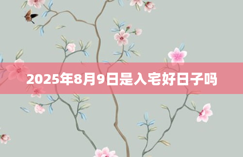2025年8月9日是入宅好日子吗