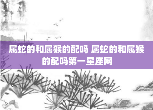 属蛇的和属猴的配吗 属蛇的和属猴的配吗第一星座网