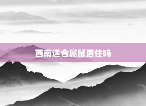 西南适合属鼠居住吗