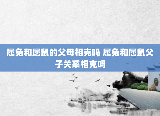 属兔和属鼠的父母相克吗 属兔和属鼠父子关系相克吗
