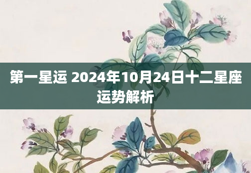 第一星运 2024年10月24日十二星座运势解析