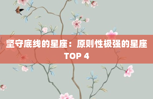 坚守底线的星座：原则性极强的星座TOP 4