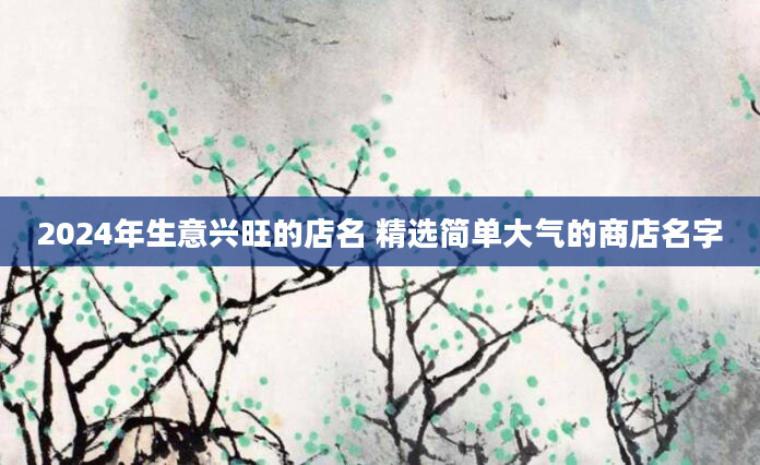 2024年生意兴旺的店名 精选简单大气的商店名字