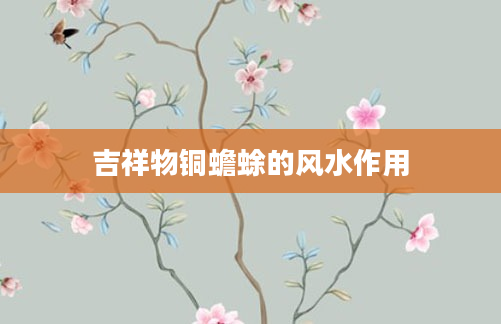 吉祥物铜蟾蜍的风水作用