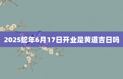 2025蛇年6月17日开业是黄道吉日吗
