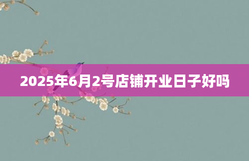 2025年6月2号店铺开业日子好吗