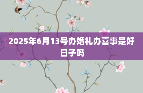 2025年6月13号办婚礼办喜事是好日子吗