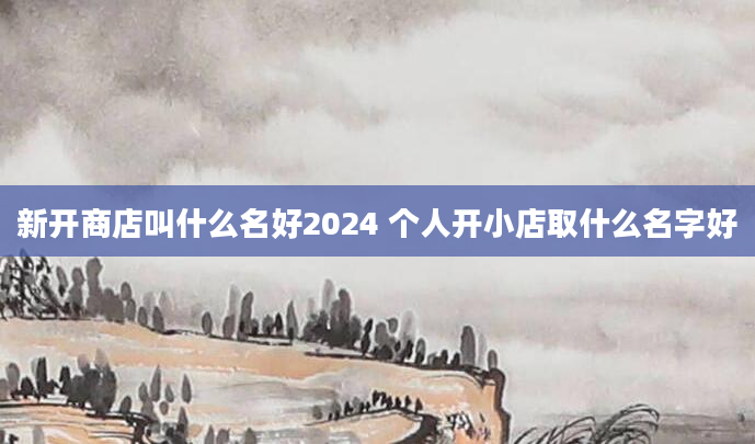 新开商店叫什么名好2024 个人开小店取什么名字好