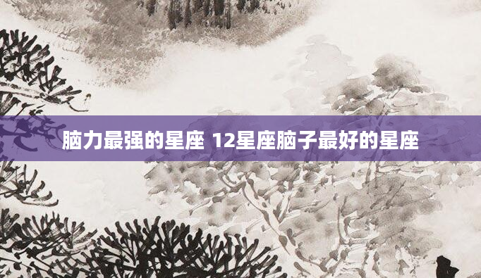 脑力最强的星座 12星座脑子最好的星座