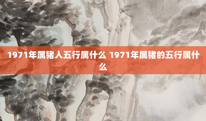 1971年属猪人五行属什么 1971年属猪的五行属什么