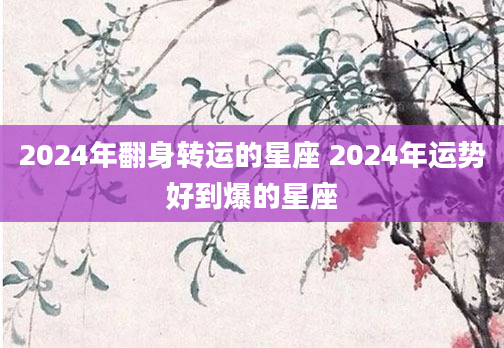 2024年翻身转运的星座 2024年运势好到爆的星座