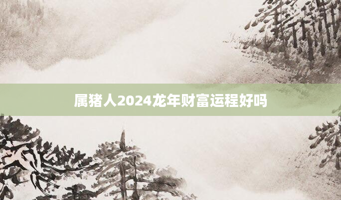 属猪人2024龙年财富运程好吗