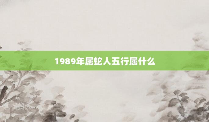 1989年属蛇人五行属什么