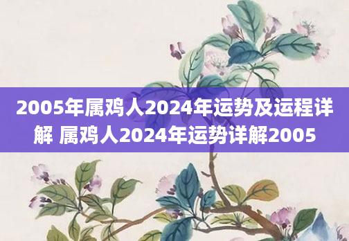 2005年属鸡人2024年运势及运程详解 属鸡人2024年运势详解2005