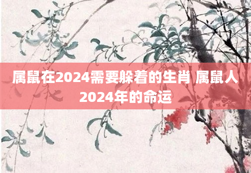 属鼠在2024需要躲着的生肖 属鼠人2024年的命运