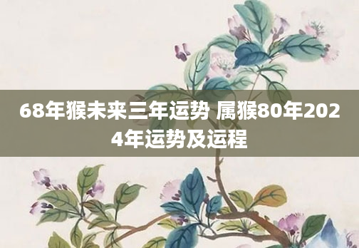 68年猴未来三年运势 属猴80年2024年运势及运程